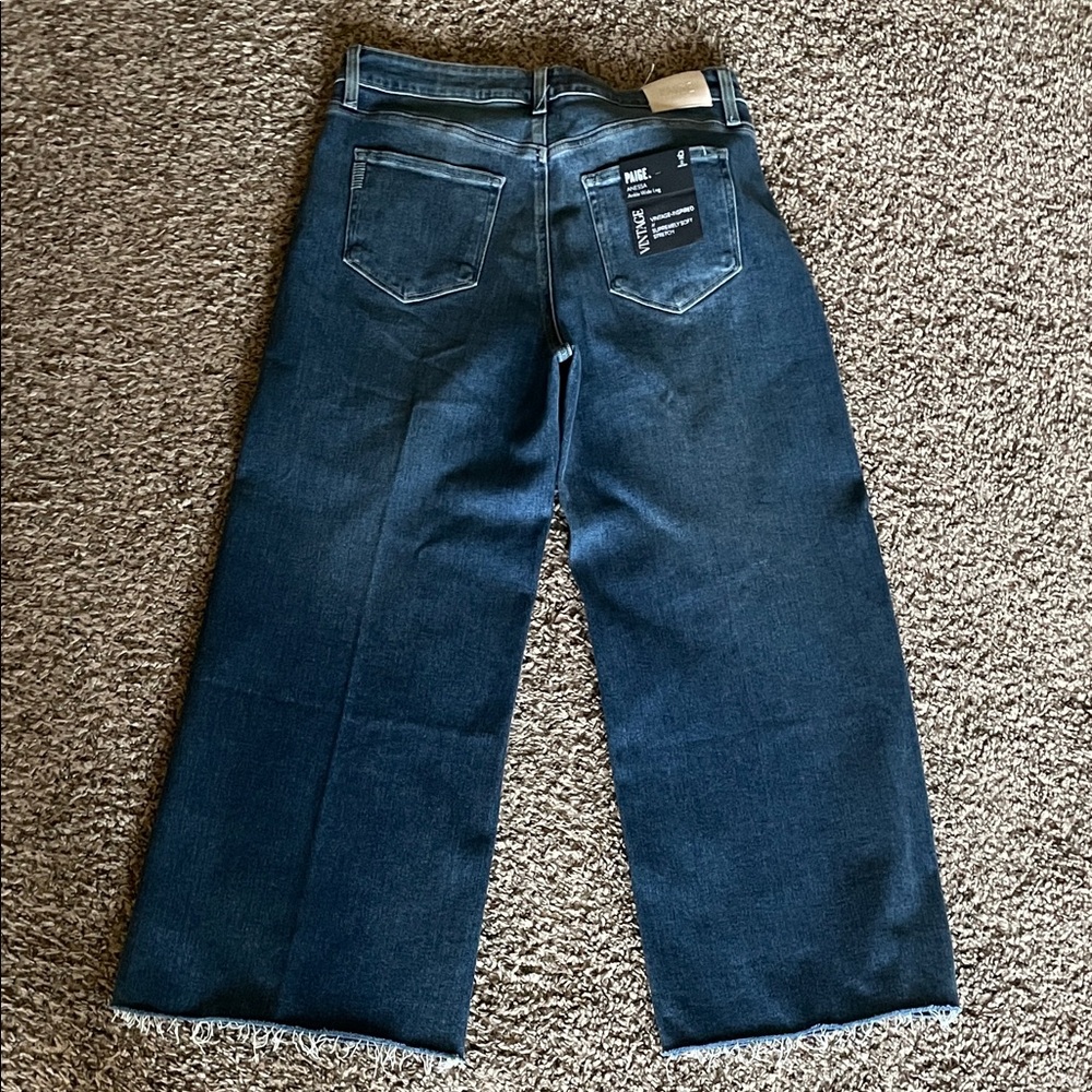 PAIGE Dark Indigo Wide-Leg Jeans - Picture 2 of 5